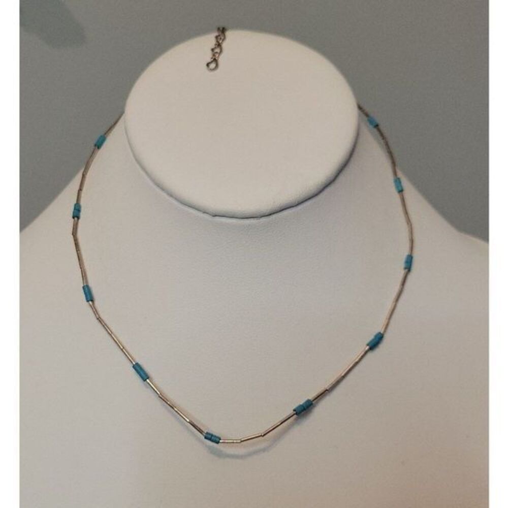 Liquid silver turquoise Necklace